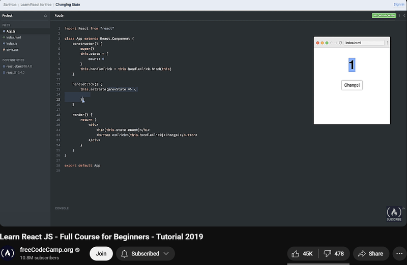 freeCodeCamp tutorial 2019